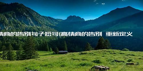 高情商的告别句子短句(高情商的告别 重新定义告别方式)